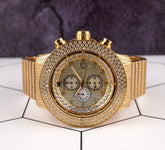 Ice Time Crown II 50mm Men's Quartz Iced Out 10ct Diamonds Steel Watch